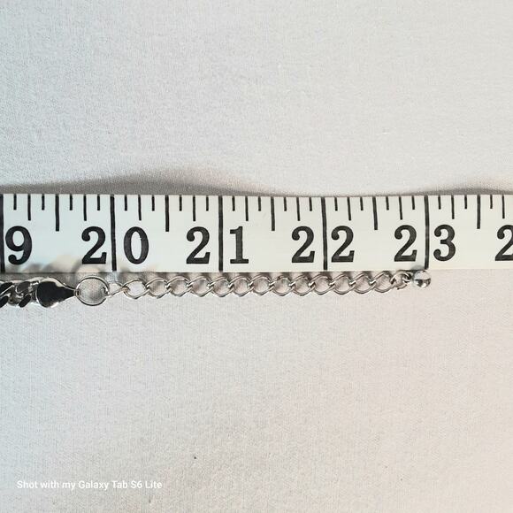 Silver Tone Bib Necklace Tribal Curb Chains Rhinestones And Beads - Picture 9 of 13